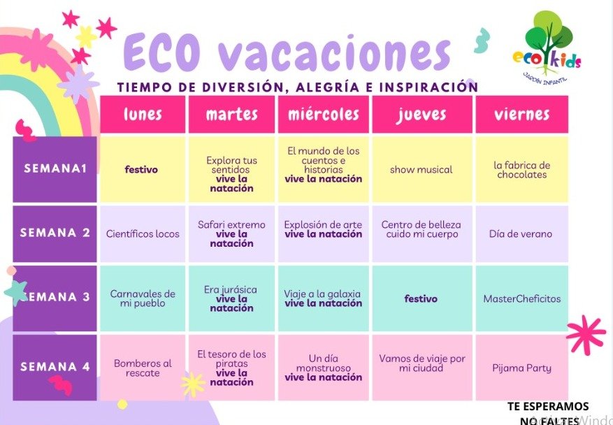 Vacaciones en Ecokids 2023