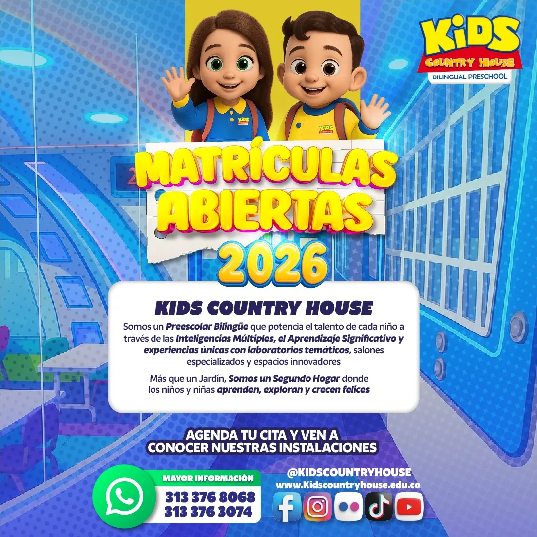 Matrículas abiertas en el Bilingual Preschool Kids Country House de Bogotá