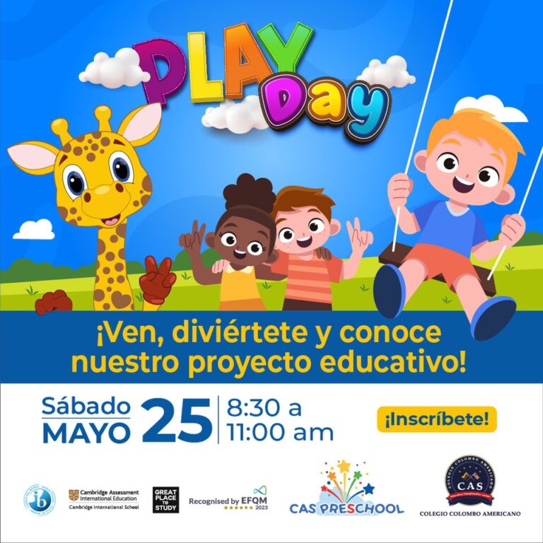 Únete al Play Day CAS del Colombo Americano CAS, este 25 de mayo