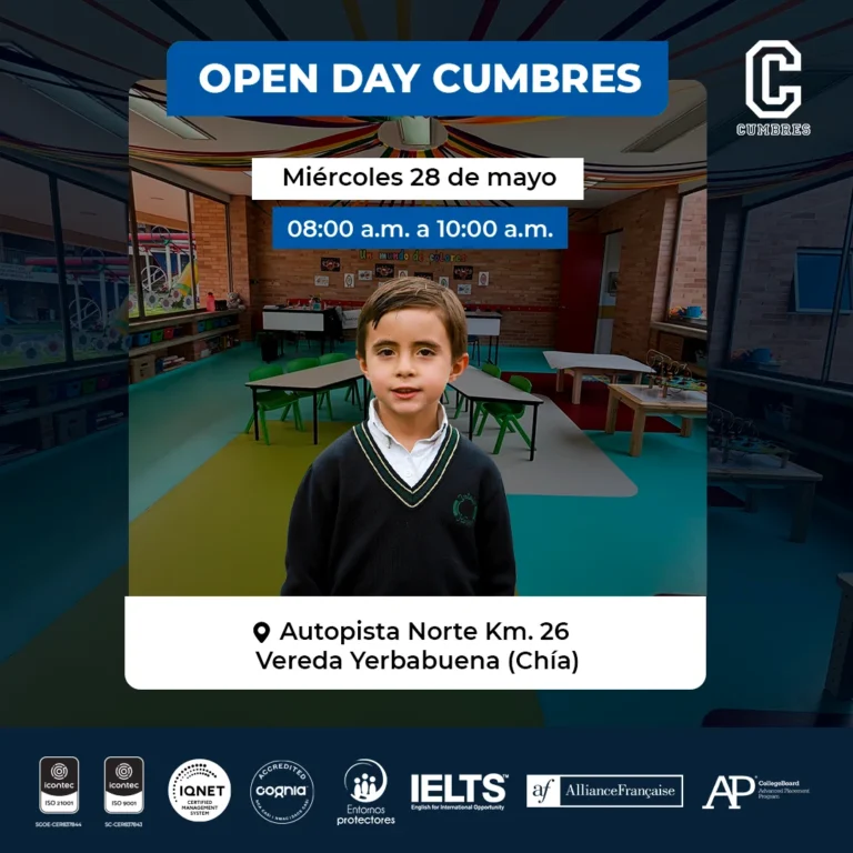 Open day del Colegio Cumbres de Chía: vive la experiencia en mayo