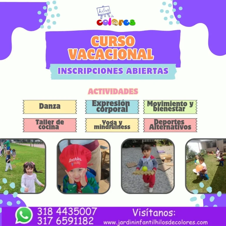 Participa en el curso vacacional “Movimiento y bienestar” del Jardín Hilos de Colores de Bogotá